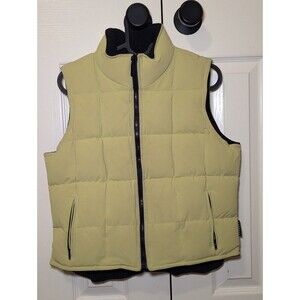 Express World Brand Reversible Down Puffer Vest Womens Small Lime Green